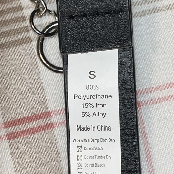 Hot Topic Belt with Chain Black and Silver Edgy - Picture 2 of 2